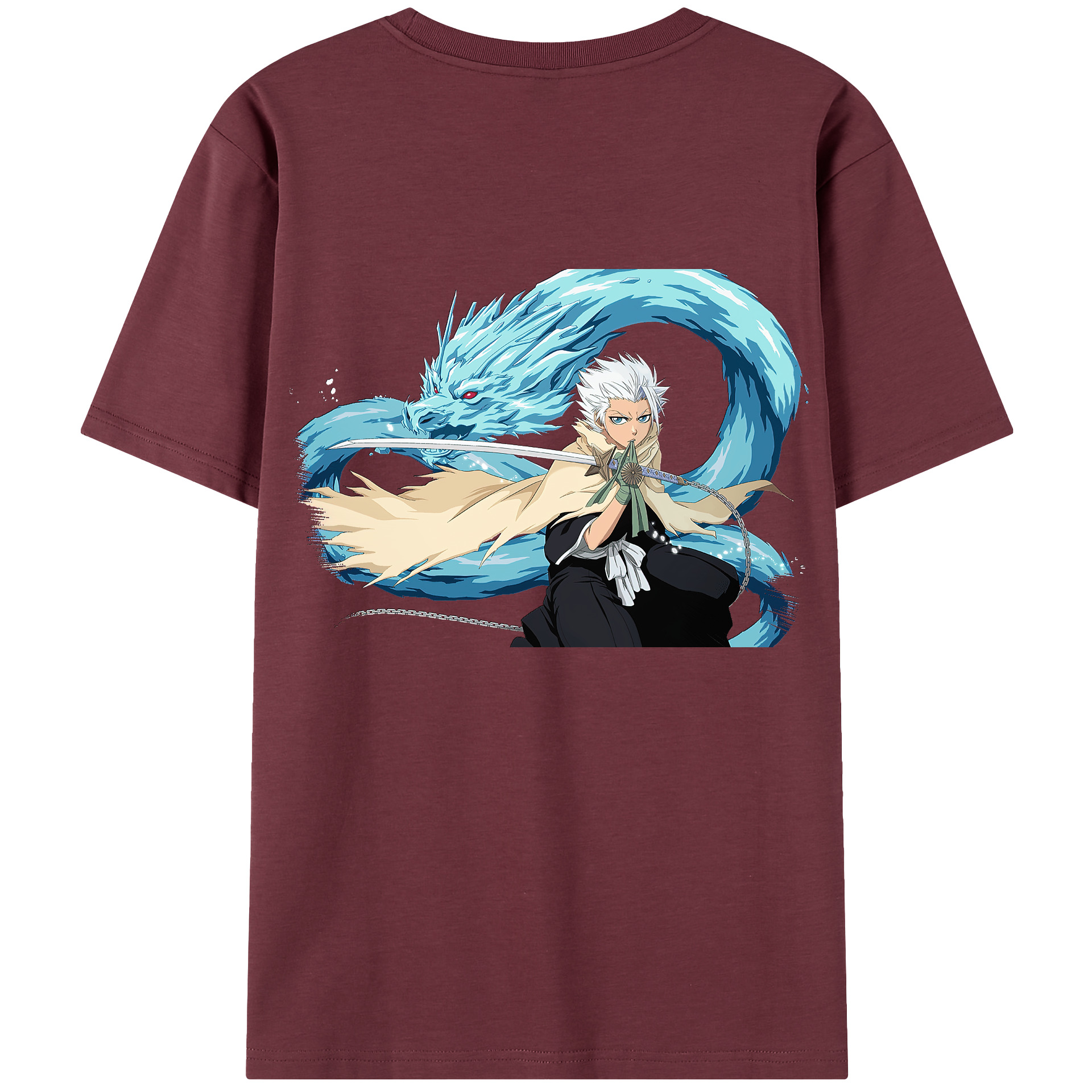（画像用） ブリーチ 日番谷冬獅郎（ひつがや とうしろう） BLEACH Hitsugaya Toushirou 綿100％半袖Tシャツ（背面プリント）